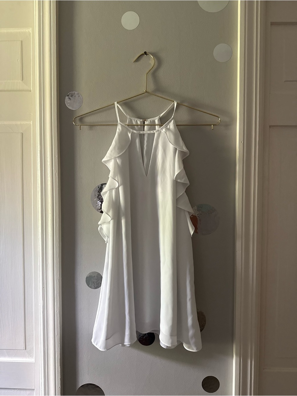 Lilly Pulitzer White Ruffle Trim Top